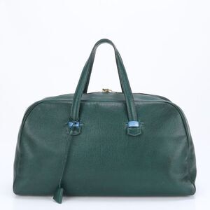 Hermes 00W Marked Gallop 50 Leather Boston Bag Green Business Travel A4 Tote